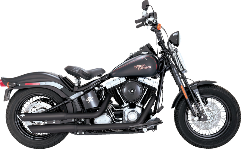 VANCE & HINES 3" Twin Slash Slip-On Mufflers - Black - 2007-2009 SOFTAIL MODELS