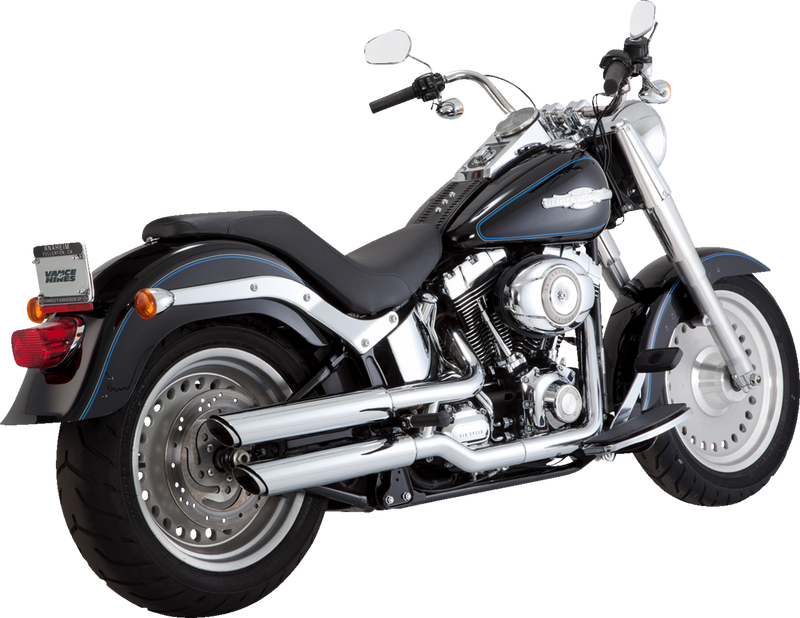 VANCE & HINES Twin Slash 3" Slip-On Mufflers - Chrome - 2007-2009 SOFTAIL MODELS
