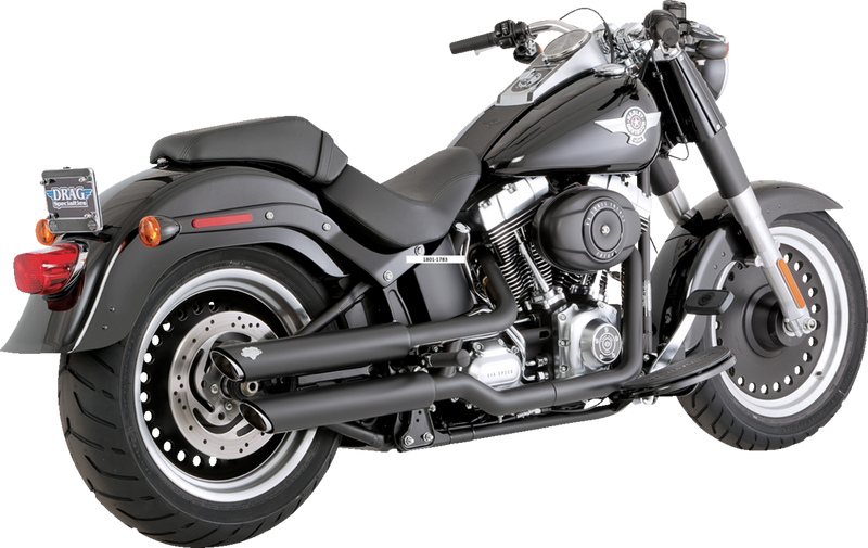 VANCE & HINES Twin Slash 3" Slip-On Mufflers - Black - 2007-2009 SOFTAIL MODELS