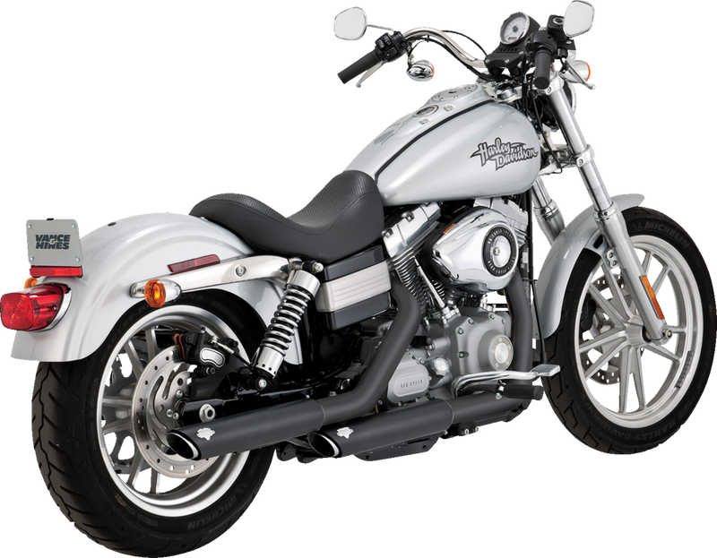 VANCE & HINES 3" Twin Slash Slip-On Muffler - Black - 1991-2009 DYNA MODELS