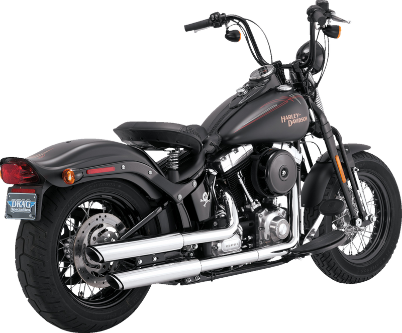 VANCE & HINES 3" Twin Slash Slip-On Mufflers - Chrome - 2007-2009 SOFTAIL MODELS