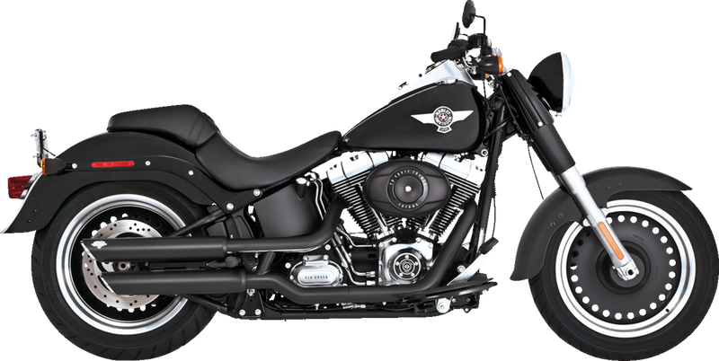 VANCE & HINES Twin Slash 3" Slip-On Mufflers - Black - 2007-2009 SOFTAIL MODELS
