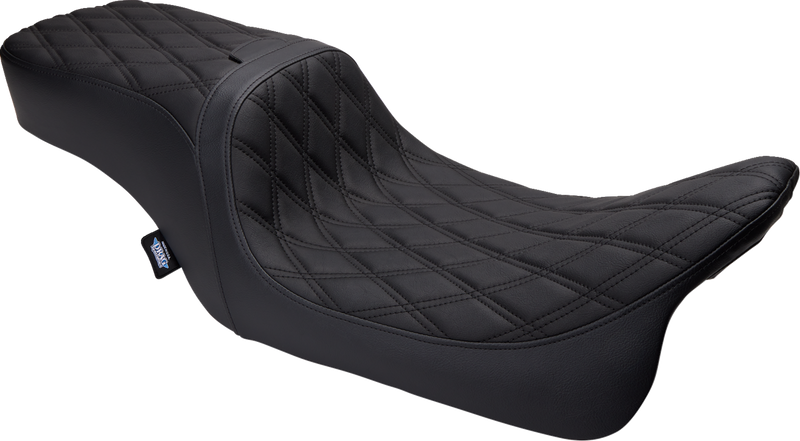 DRAG SPECIALTIES Predator 2-Up Seat - Vinyl - Double Diamond - w/o Backrest - Touring '08-'23