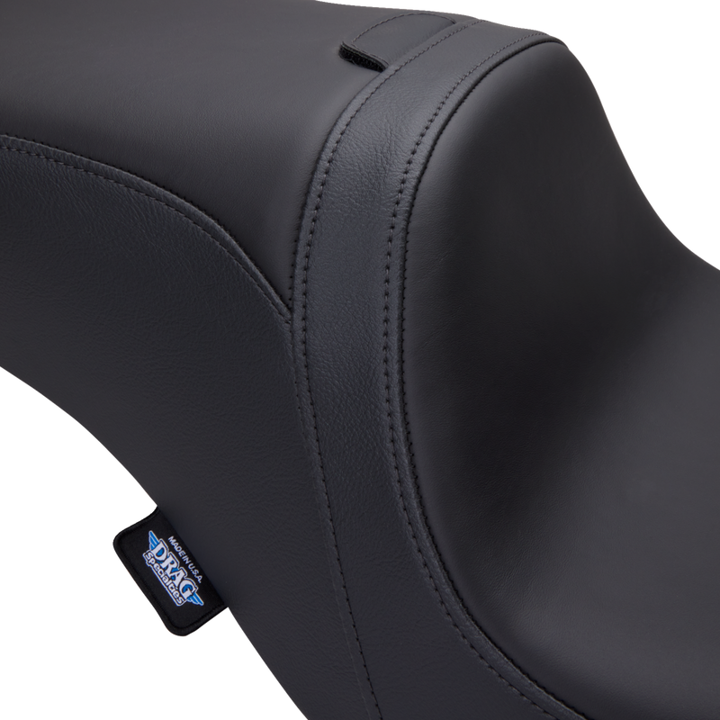 DRAG SPECIALTIES Predator 2-Up Seat - Solar Leather - Smooth - w/ Backrest Receptacle - Touring '08-'23