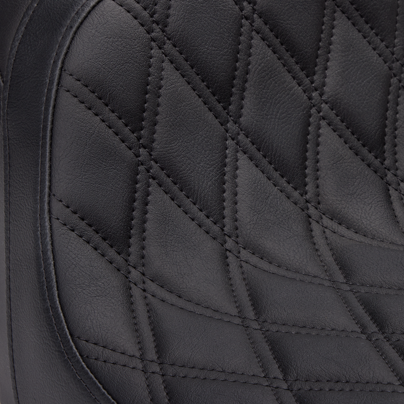 DRAG SPECIALTIES Predator 2-Up Seat - Vinyl - Double Diamond - w/o Backrest - Touring '08-'23