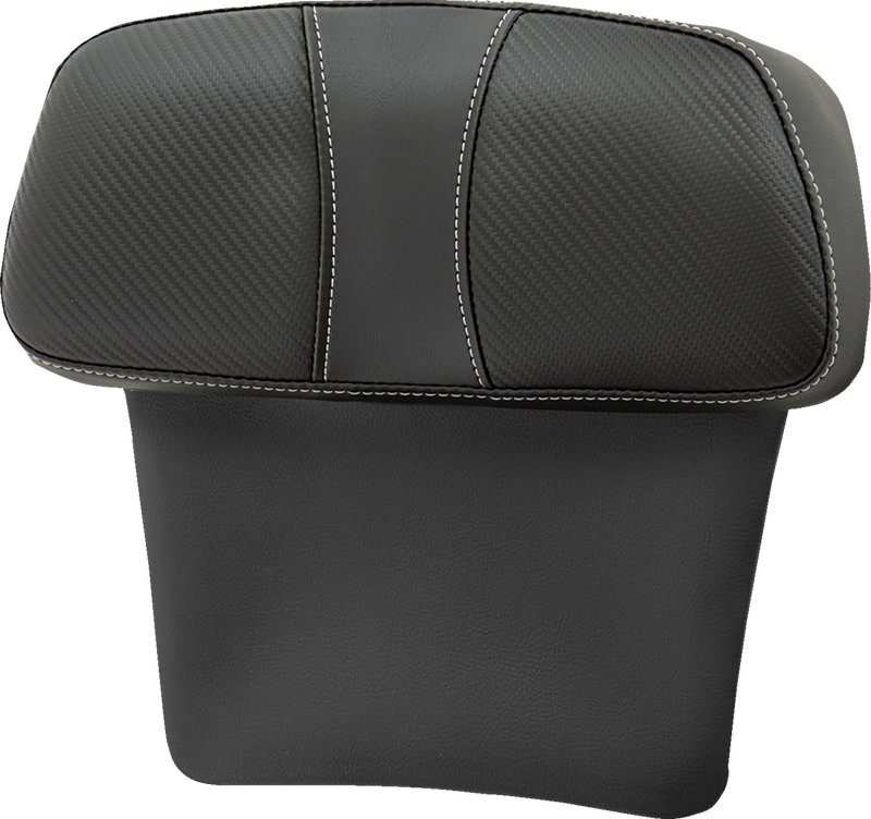 SADDLEMEN Chopped Tour Pac Backrest Pad - Dominator - Black Carbon Fiber w/ Gray Stitching - '14-'23 TOURING