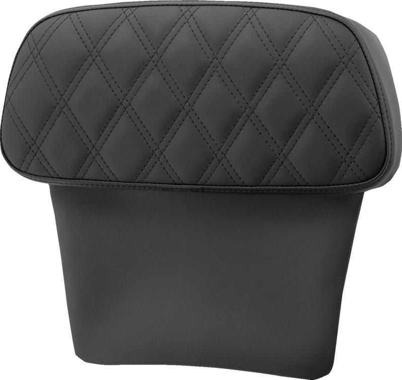 SADDLEMEN Chopped Tour Pack Backrest Pad - Step-Up - Black w/ Black Lattice Stitch - '14-'23 TOURING