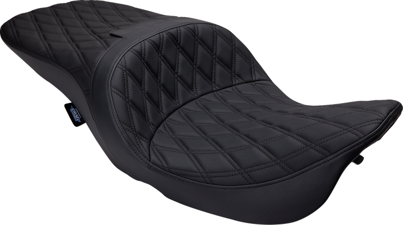 DRAG SPECIALTIES Freedom Seat - Vinyl - Double Diamond - Black Stitch - Touring '97-'07
