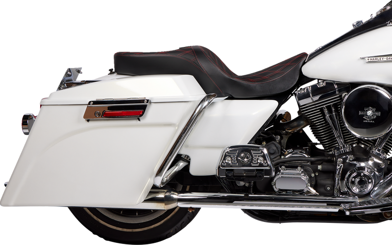 DRAG SPECIALTIES Freedom Seat - Vinyl - Double Diamond Red Stitch - Touring '97-'07