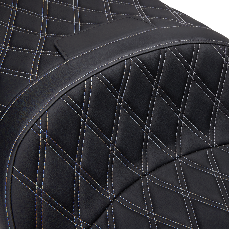 DRAG SPECIALTIES Freedom Seat - Vinyl - Double Diamond Silver Stitch - Touring '97-'07