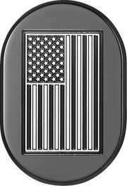 FIGURATI DESIGNS Antenna Cover - Right Rear Fender - Contrast Cut American Flag - Black FD26-AC-BLK-RT