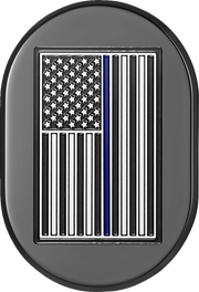 FIGURATI DESIGNS Antenna Cover - Right Rear Fender - Blue Line American Flag - Black FD71-AC-BLK-RT