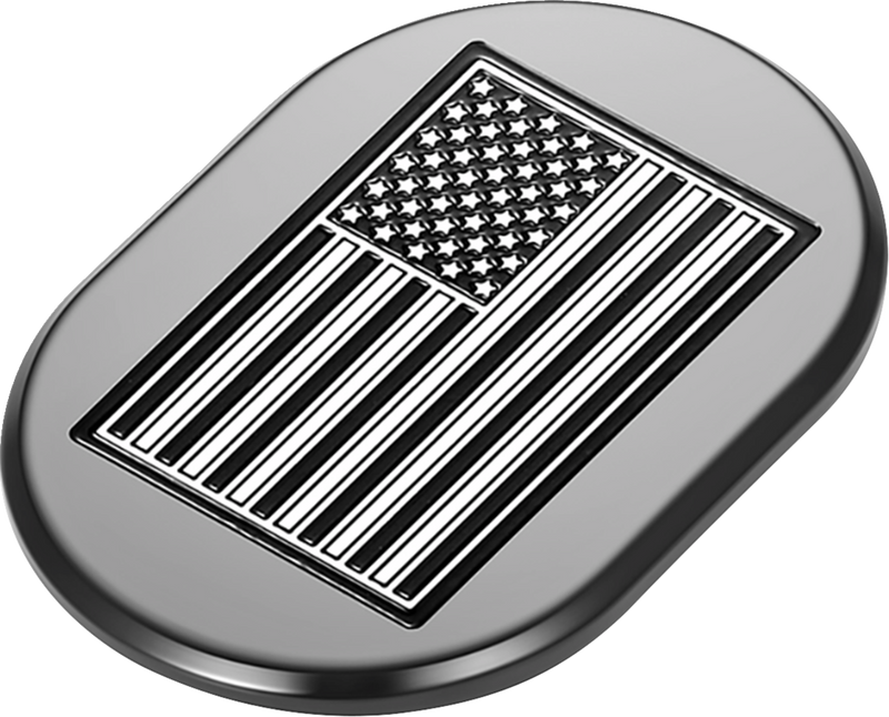 FIGURATI DESIGNS Antenna Cover - Right Rear Fender - Contrast Cut American Flag - Black FD26-AC-BLK-RT