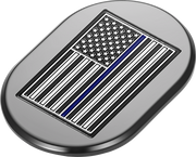 FIGURATI DESIGNS Antenna Cover - Right Rear Fender - Blue Line American Flag - Black FD71-AC-BLK-RT