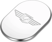 FIGURATI DESIGNS Antenna Cover - Left Rear Fender - FD Logo - Polished Stainless Steel FD-01-AC-SS-LT