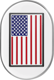 FIGURATI DESIGNS Antenna Cover - Right Rear Fender - American Flag - Chrome FD20-AC-SS-RT