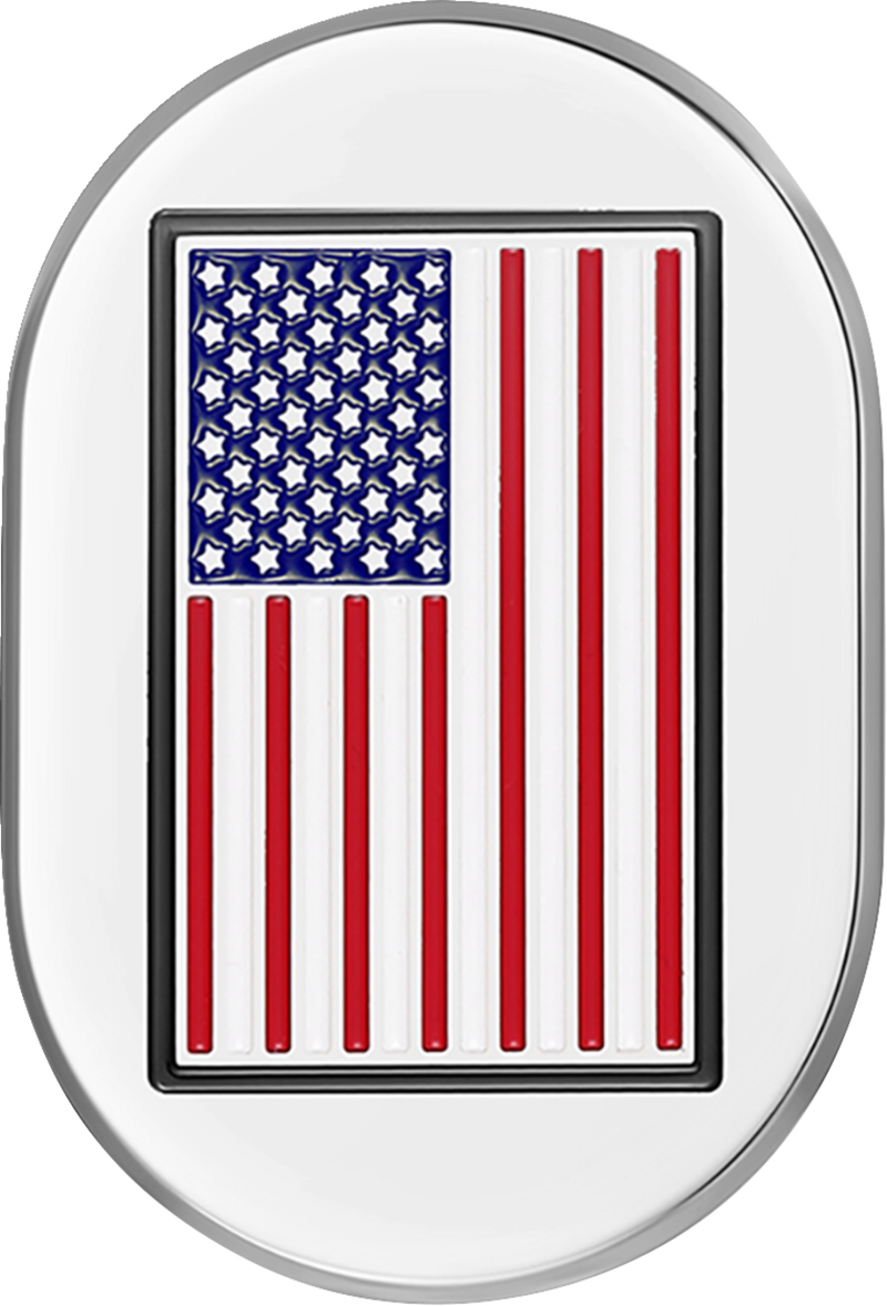 FIGURATI DESIGNS Antenna Cover - Right Rear Fender - American Flag - Chrome FD20-AC-SS-RT