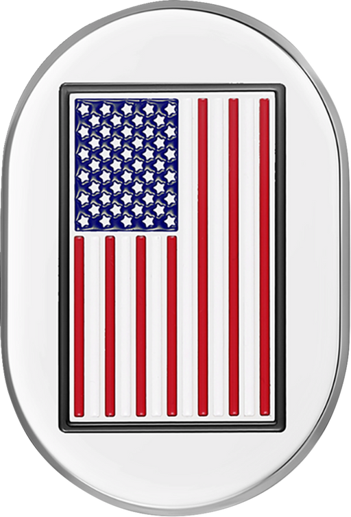 FIGURATI DESIGNS Antenna Cover - Left Rear Fender - American Flag - Chrome FD20-AC-SS-LT