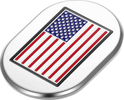 FIGURATI DESIGNS Antenna Cover - Right Rear Fender - American Flag - Chrome FD20-AC-SS-RT
