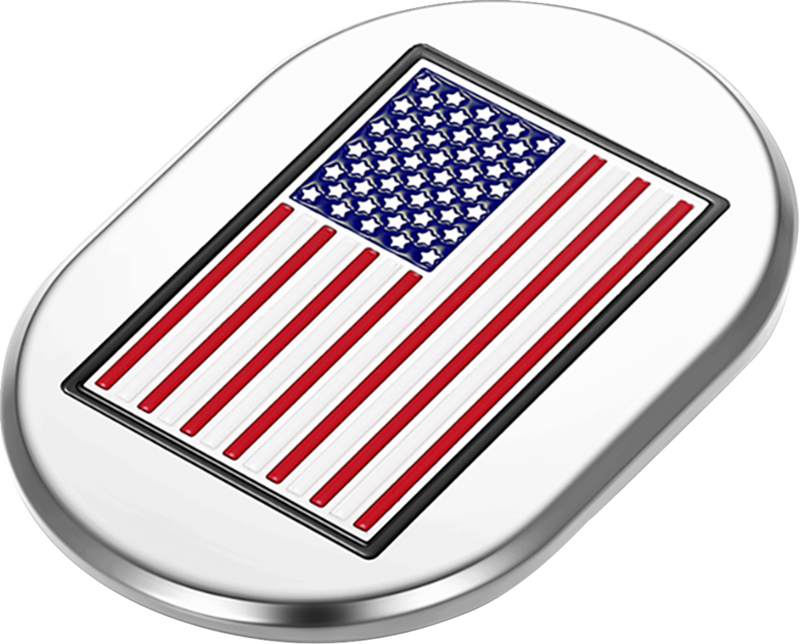 FIGURATI DESIGNS Antenna Cover - Right Rear Fender - American Flag - Chrome FD20-AC-SS-RT