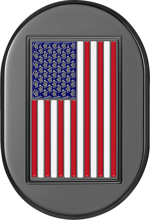 FIGURATI DESIGNS Antenna Cover - Right Rear Fender - American Flag - Black FD21-AC-BLK-RT