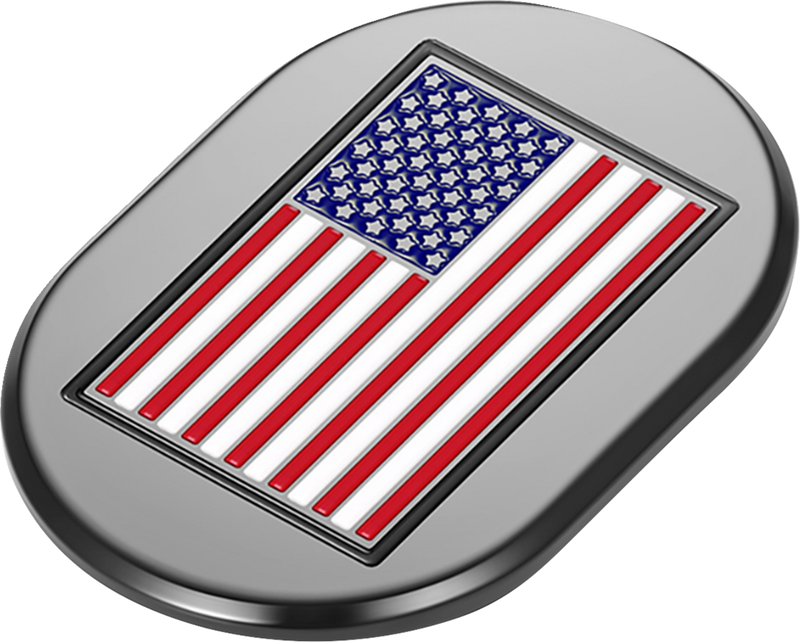 FIGURATI DESIGNS Antenna Cover - Left Rear Fender - American Flag - Black FD21-AC-BLK-LT