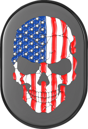 FIGURATI DESIGNS Antenna Cover - Left Rear Fender - American Flag Skull - Black FD25-AC-BLK-LT