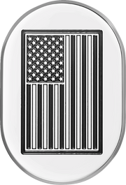 FIGURATI DESIGNS Antenna Cover - Left Rear Fender - Contrast Cut American Flag - Chrome FD26-AC-SS-LT