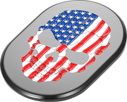 FIGURATI DESIGNS Antenna Cover - Left Rear Fender - American Flag Skull - Black FD25-AC-BLK-LT