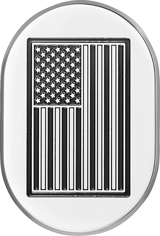 FIGURATI DESIGNS Antenna Cover - Right Rear Fender - Contrast Cut American Flag - Chrome FD26-AC-SS-RT