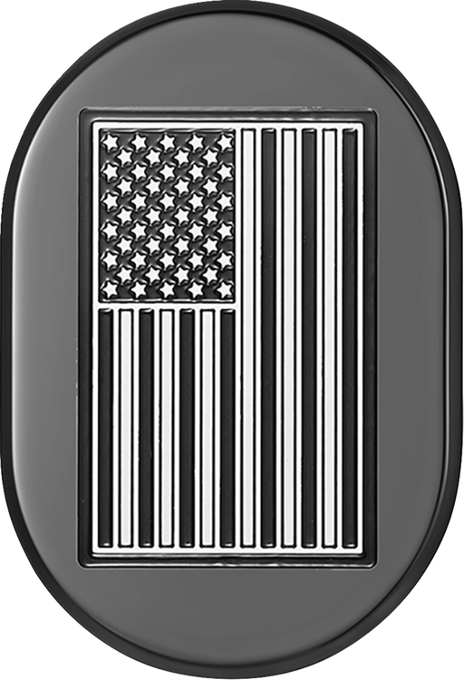 FIGURATI DESIGNS Antenna Cover - Left Rear Fender - Contrast Cut American Flag - Black FD26-AC-BLK-LT