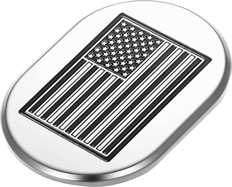 FIGURATI DESIGNS Antenna Cover - Right Rear Fender - Contrast Cut American Flag - Chrome FD26-AC-SS-RT