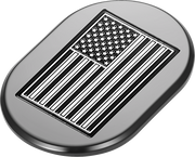 FIGURATI DESIGNS Antenna Cover - Left Rear Fender - Contrast Cut American Flag - Black FD26-AC-BLK-LT