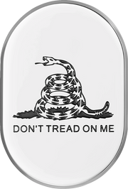 FIGURATI DESIGNS Antenna Cover - Left Rear Fender - Don't Tread On Me - Chrome FD40-AC-SS-LT