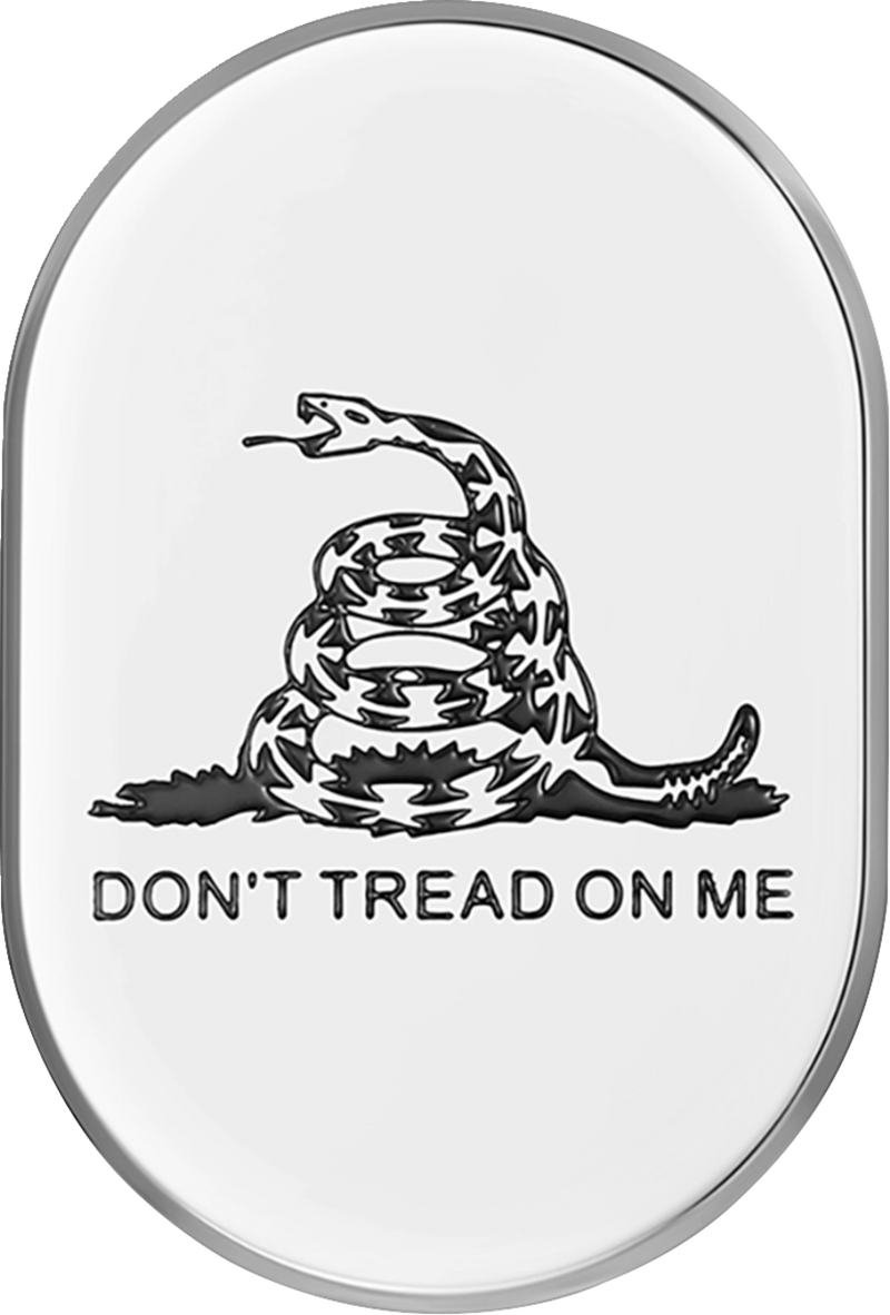 FIGURATI DESIGNS Antenna Cover - Left Rear Fender - Don't Tread On Me - Chrome FD40-AC-SS-LT