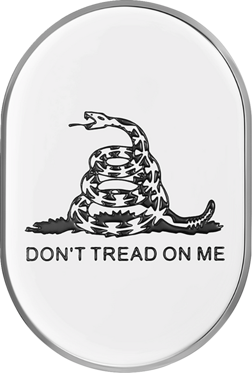 FIGURATI DESIGNS Antenna Cover - Left Rear Fender - Don't Tread On Me - Chrome FD40-AC-SS-LT