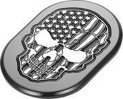 FIGURATI DESIGNS Antenna Cover - Right Rear Fender - Contrast Cut American Flag Skull - Black FD28-AC-BLK-RT