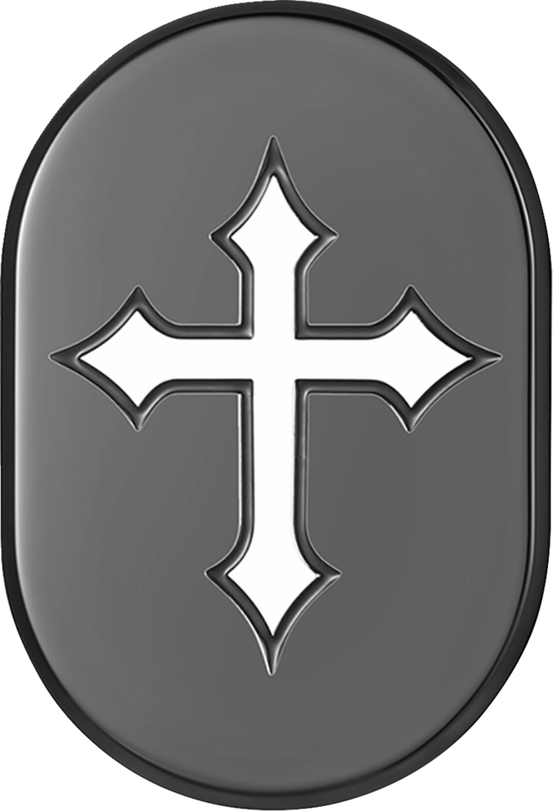 FIGURATI DESIGNS Antenna Cover - Left Rear Fender - Cross - Black FD41-AC-BLK-LT