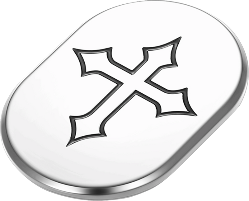 FIGURATI DESIGNS Antenna Cover - Right Rear Fender - Cross - Chrome FD41-AC-SS-RT