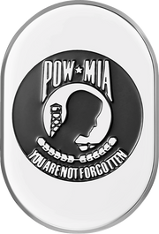 FIGURATI DESIGNS Antenna Cover - Left Rear Fender - POW-MIA - Chrome FD50-AC-SS-LT