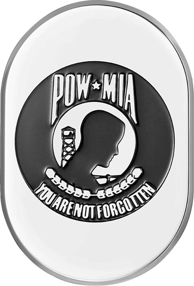 FIGURATI DESIGNS Antenna Cover - Right Rear Fender - POW-MIA -Chrome FD50-AC-SS-RT