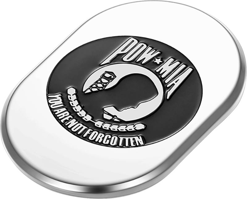 FIGURATI DESIGNS Antenna Cover - Right Rear Fender - POW-MIA -Chrome FD50-AC-SS-RT