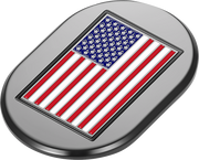 FIGURATI DESIGNS Antenna Cover - Right Rear Fender - American Flag - Black FD21-AC-BLK-RT