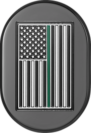 FIGURATI DESIGNS Antenna Cover - Right Rear Fender - Green Line American Flag - Black FD72-AC-BLK-RT