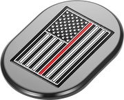 FIGURATI DESIGNS Antenna Cover - Right Rear Fender - Red Line American Flag - Black FD75-AC-BLK-RT