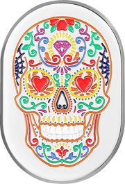 FIGURATI DESIGNS Antenna Cover - Right Rear Fender - Sugar Skull - Chrome FD30-AC-SS-RT