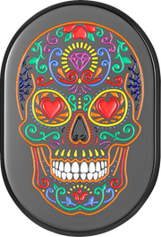 FIGURATI DESIGNS Antenna Cover - Left Rear Fender - Sugar Skull - Black FD30-AC-BLK-LT
