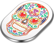 FIGURATI DESIGNS Antenna Cover - Right Rear Fender - Sugar Skull - Chrome FD30-AC-SS-RT