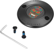 FIGURATI DESIGNS Timing Cover - 2 Hole - Sugar Skull - Black FD30-TC-2H-BLK