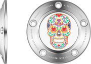 FIGURATI DESIGNS Timing Cover - 5 Hole - Sugar Skull - Mirror Polished - Stainless Steel FD30-TC-5H-SS